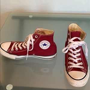 High top maroon converse (Chuck Taylors)